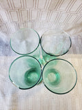 Set of 4 Green Glass Beer Glasses