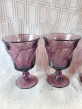 Set of 4 Amethyst Glass Water Goblets (2 SETS AVAILABLE PRICED INDIVIDUALLY AT $16 EACH)