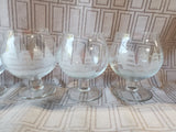 Set of 6 Clear Glass Clipper Ship Whiskey Glasses