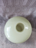 Pale Yellow/Green Flat Round Glass Vase