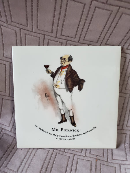 (A) Charles Dickens Ceramic "Mr. Pickwick" Character Tile