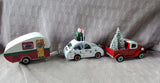 Lot of 3 Metal Christmas Car Figurines