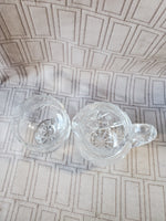 Heavy Clear Glass Creamer and Sugar Set