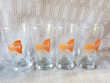 Set of 4 Clear Glass "Fresh Milk" Lacona, NY Tumblers