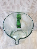 Hand Blown Clear and Green Glass Pitcher