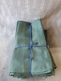 Set of 11 Green Fabric Napkins