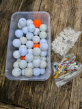 Small Lot of Practice Golf Balls and Tees