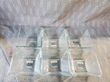 Set of 6 Crisa Clear Glass Square Bowls
