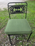 Patio Dining Set - Gorgeous Green Marble Slab w/Black Metal Table Base and Chairs(4)**EXTREMELY HEAVYWEIGHT ITEM, PLEASE SEE PICKUP POLICY**