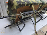 Two Camo Patterned Folding Swivel Boat Seats w/Clamps