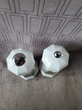 Plastic Christmas Tree Salt Shaker and Peppermill Set