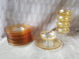 26 Piece Amber Glass Saucer and Dessert Coupe Lot