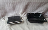 Temp-Tations Black and White Polka Dot Baking Dish with Wire Rack and Trivet (B)