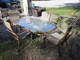 Elbertex Brown Aluminum Outdoor 5-Piece Dining Set
