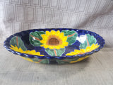 Mexican Pottery Sunflower Oblong Serving Bowl