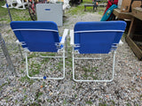 Pair of Blue Folding Outdoor Chairs (two sets available, priced separately)
