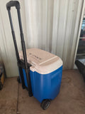 Blue Rolling Igloo Cooler w/Pullout Handle