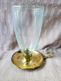 Brass Chamberstick with Hurricane Glass