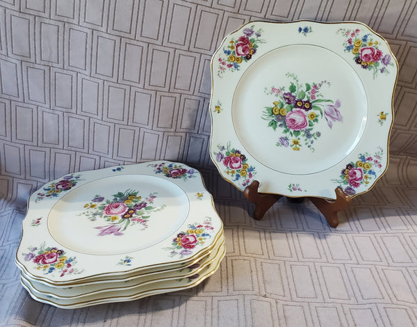 Set of 6 Hutschenreuther Selb Bavaria Floral Salad Plates