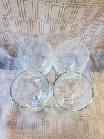 Set of 4 Clear Glass Wine Glasses