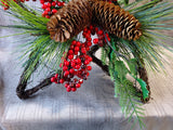 Star Shaped Pine Cone and Holly Berry Wall Hanging