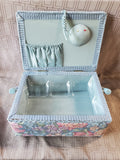Floral Music Box Sewing Basket WORKS