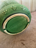 Vintage Shawnee Pottere Green Daisy Planter w/Fixed Saucer