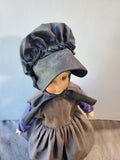 Porcelain Doll with Grey and Blue Dress