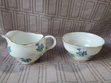 Melba Blue Floral Creamer and Sugar Set