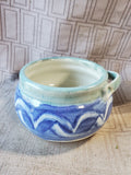 Signed Glazed Pottery Trinket Bowl with Handle