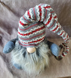Stuffed Gnome with Posable Christmas Hat Doorstop