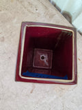 Maroon Glazed Pottery Planter w/Fixed Saucer