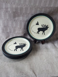 Set of 4 Bass Pro Shops Moose Silhouette Salad Plates