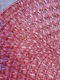 Set of 4 Round Red Woven Placemats