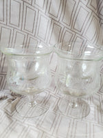 Set of 6 Engraved Floral Shrimp Cocktail Glasses
