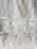 Set of 6 Engraved Floral Shrimp Cocktail Glasses