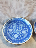Pair of Blue and White Scalloped Edge Salad Plates