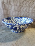 The Cellar Blue Spongeware Serving Bowl