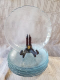 Set of 9 Pressed Glass Floral Salad Plates
