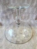 Etched Clear Glass Compote Dish
