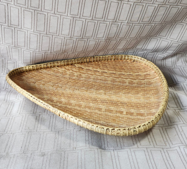 Vintage Hand-Woven Winnowing Basket