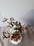 Department 56 North Pole Woods "Reindeer Care & Repair" Lighted Figurine WORKS