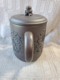 Asian Inspired Dark Brown Clay Tea Mug