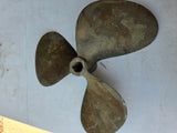 Vintage 3-Blade 17" Brass/Bronze Boat Propeller (A)