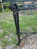 Console Table, Cast Iron Frame w/Beveled Glass Top
