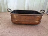 Small Vintage Hammered Copper Pot w/Brass Handles
