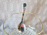 Vintage Clear Glass and Metal Holder Jam Set