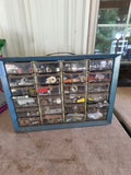 Metal Garage Storage Box w/Plastic Drawers (Full of Assorted Hardware)