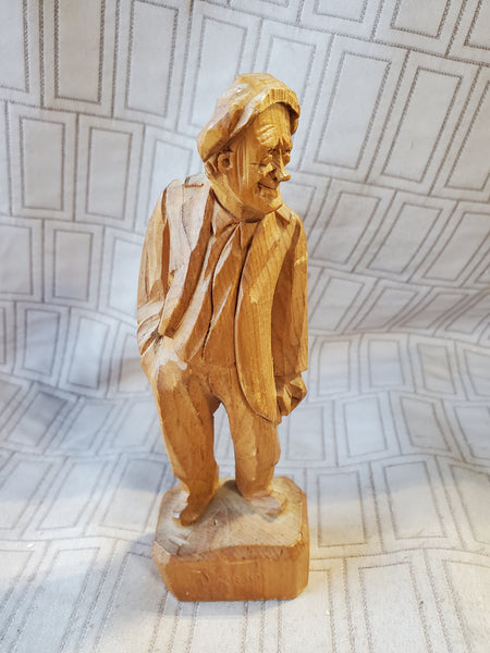 Hand Carved Wooden Man From Canada Figurine by Paul Caron