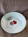 5 Piece Crate & Barrel Jane Dixon Vegetable Motif Salad Serving Bowl and Salad Bowl Set